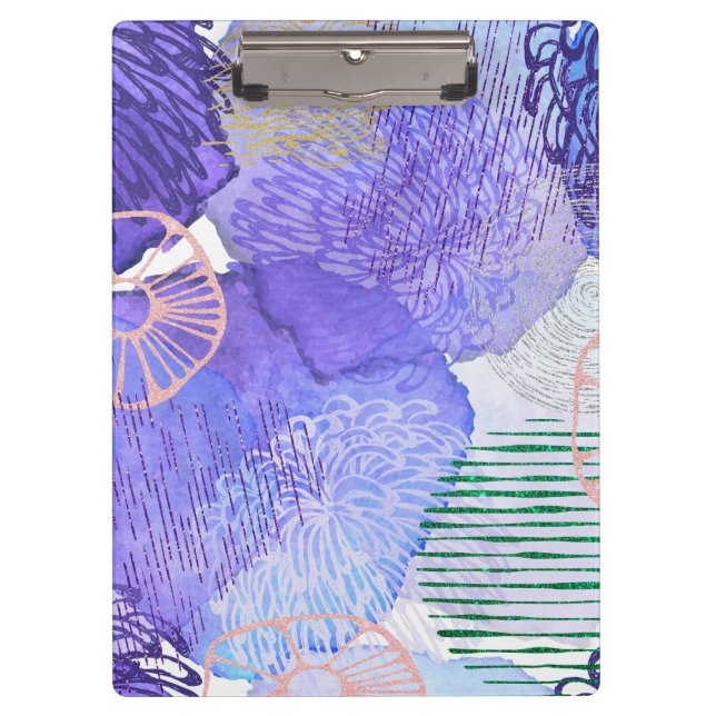 Purple Abstract Design Clipboard (Front)