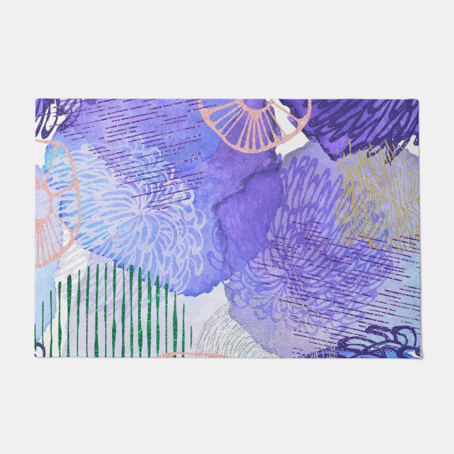 Purple Abstract Design Doormat (Front)