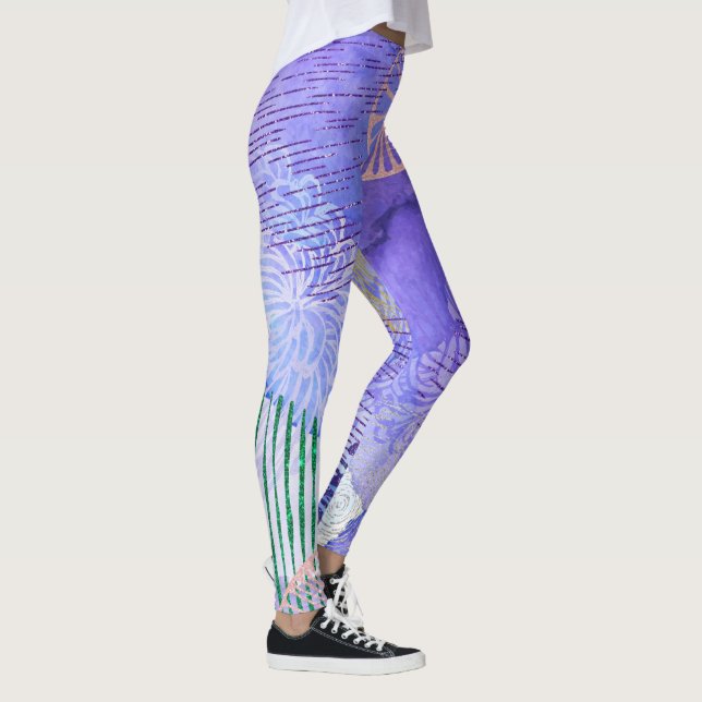Purple Abstract Design Leggings (Right)