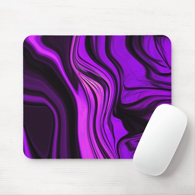 Purple Abstract Design Mouse Pad (With Mouse)