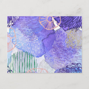Purple Abstract Design Postcard