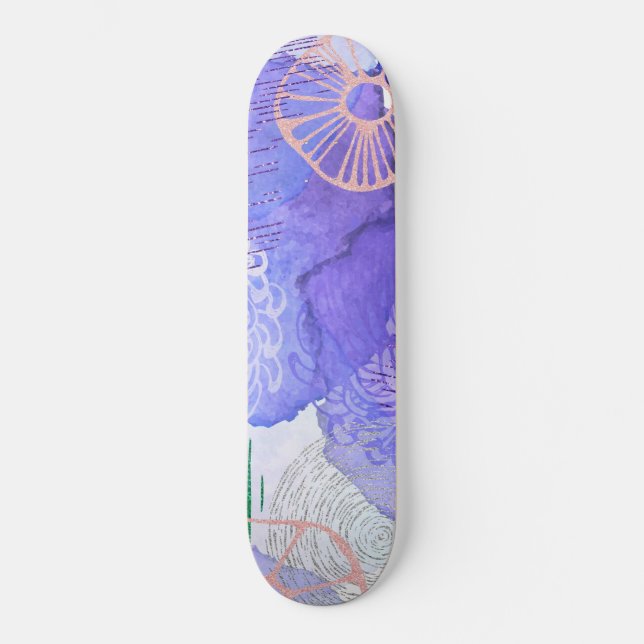 Purple Abstract Design Skateboard (Front)