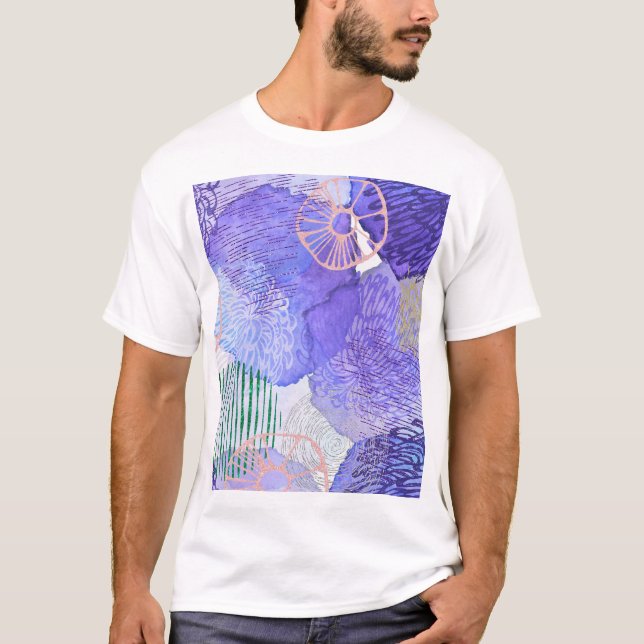 Purple Abstract Design T-Shirt (Front)