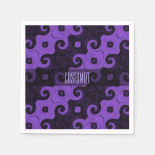 Purple Abstract Diamond Eye Curls Napkins 2