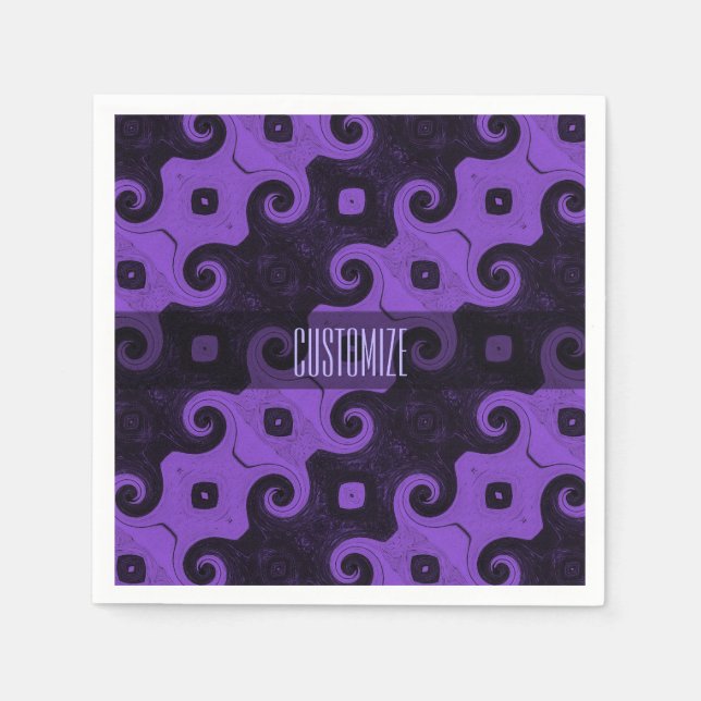 Purple Abstract Diamond Eye Curls Napkins 2 (Front)