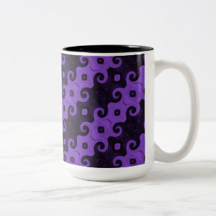 Purple Abstract Diamond Eye Curls Pattern Mug
