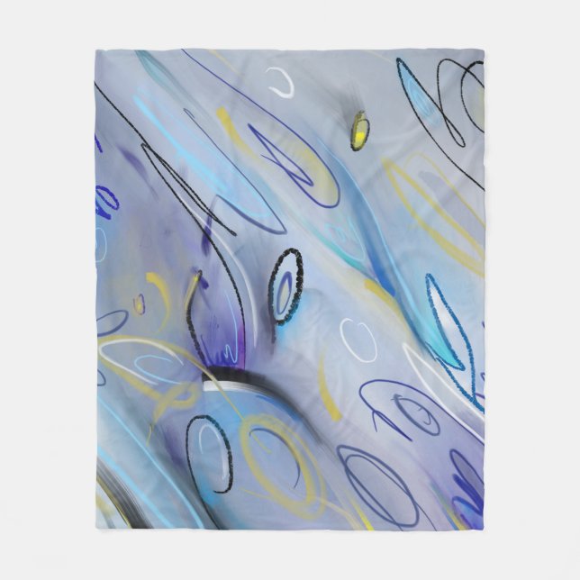 Purple abstract fleece blanket (Front)