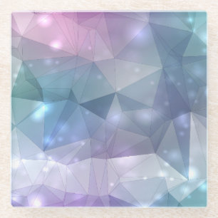Purple Abstract Fractal Design and Lights Glass Coaster