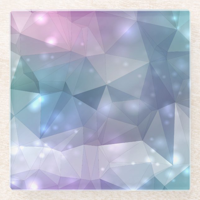 Purple Abstract Fractal Design and Lights Glass Coaster (Front)