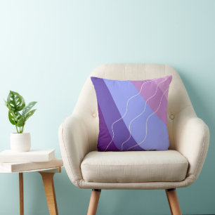 purple abstract lines throw pillow