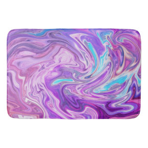 Purple Abstract Liquid Marble Bath Mat
