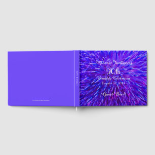 Purple Abstract Macro Floral Birthday Party Memory Guest Book