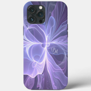Purple Abstract Modern Fractal Art Initials iPhone 13 Pro Max Case