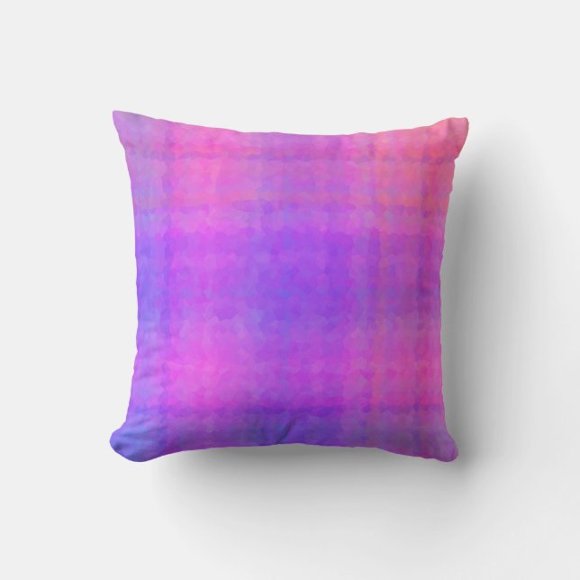 Purple Abstract Mosaic Seamless Pattern Throw Pillow (Front)