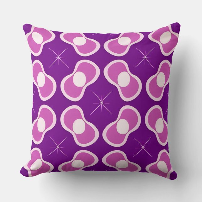 Purple Abstract Pattern Throw Pillow (Front)