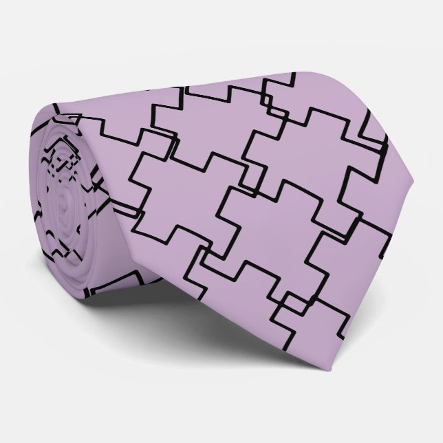Purple Abstract Pattern Tie (Rolled)