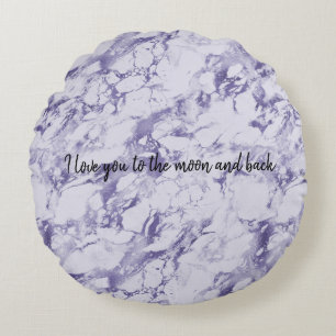 Purple Abstract Round Pillow