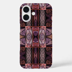 Purple Abstract Stained Glass Pattern Rennie Mac iPhone 16 Case