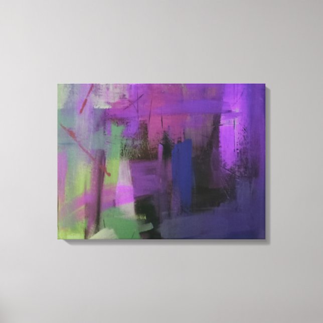 Purple Abstract Stretched Canvas Print (Front)
