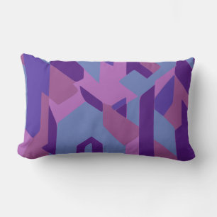Purple Abstract & Stripes Accent Pillow