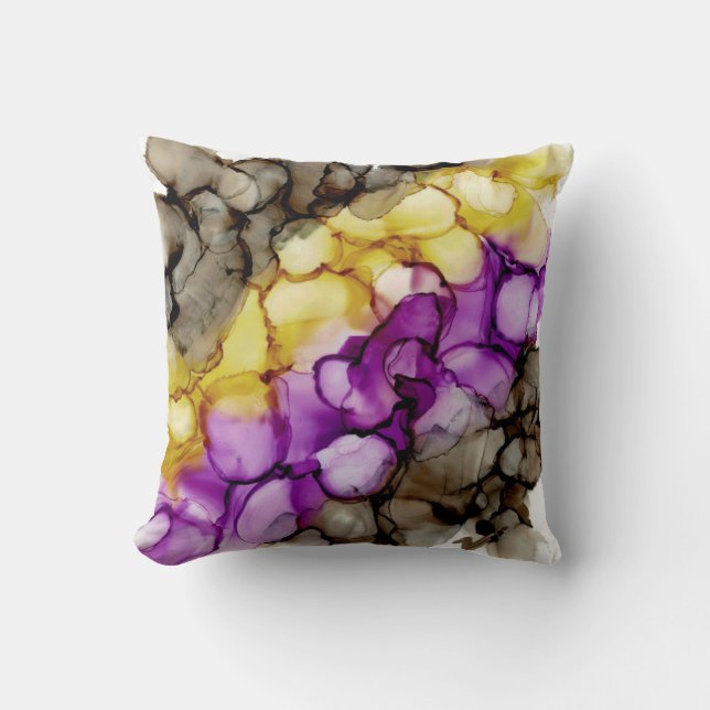 Purple Abstract Throw Pillow (Front)