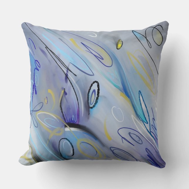 Purple abstract throw pillow (Front)