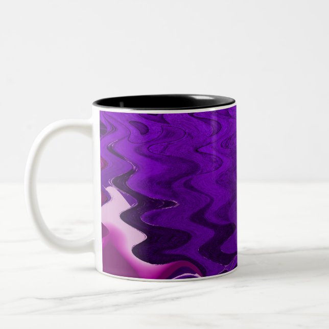 Purple abstract Two-Tone coffee mug (Left)