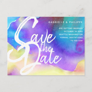 Purple Abstract Watercolor, Bold, Chic & Modern Postcard