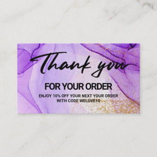 Purple Abstract Watercolor Business Card