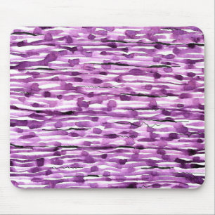 Purple Abstract Watercolor Stripes Mouse Pad