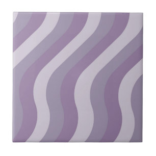 Purple Abstract Wavy Stripe Pattern Modern  Tile