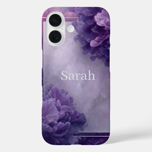 Purple Abstract, White Lines Case-Mate iPhone Case (Back)