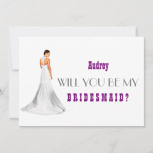 Purple Abstract Will you be my Bridesmaid? Invitation