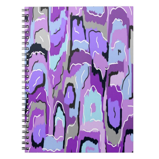 Purple Abstract with Blue and Black  Notebook (Front)