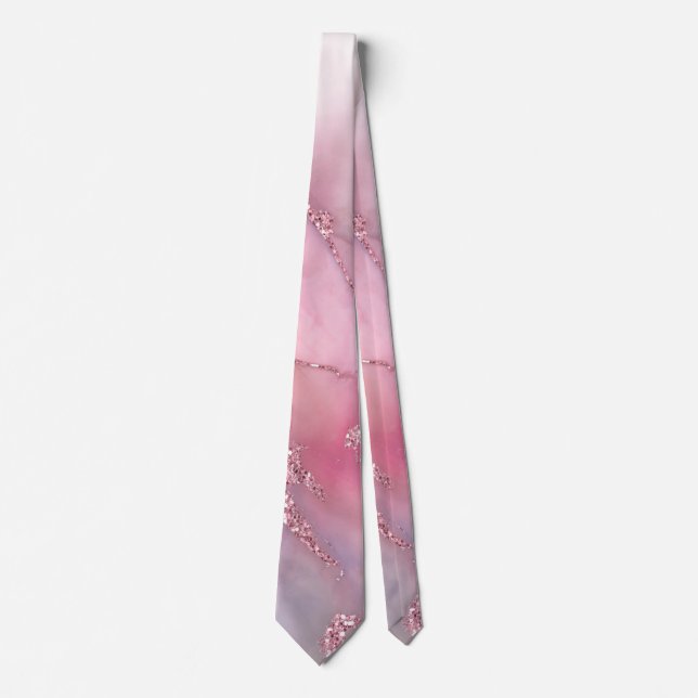 Purple abstract with glitter  tie (Front)