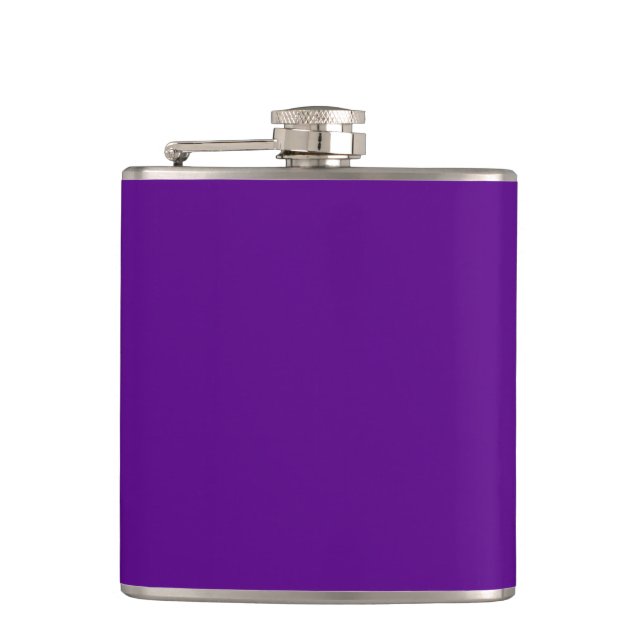 Purple Accent Colour Decor Customizable Hip Flask (Front)