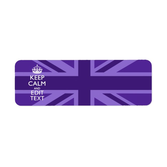 Purple Accent Keep Calm And Your Text Union Jack (Front)