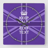 Purple Accent Keep Calm And Your Text Union Jack