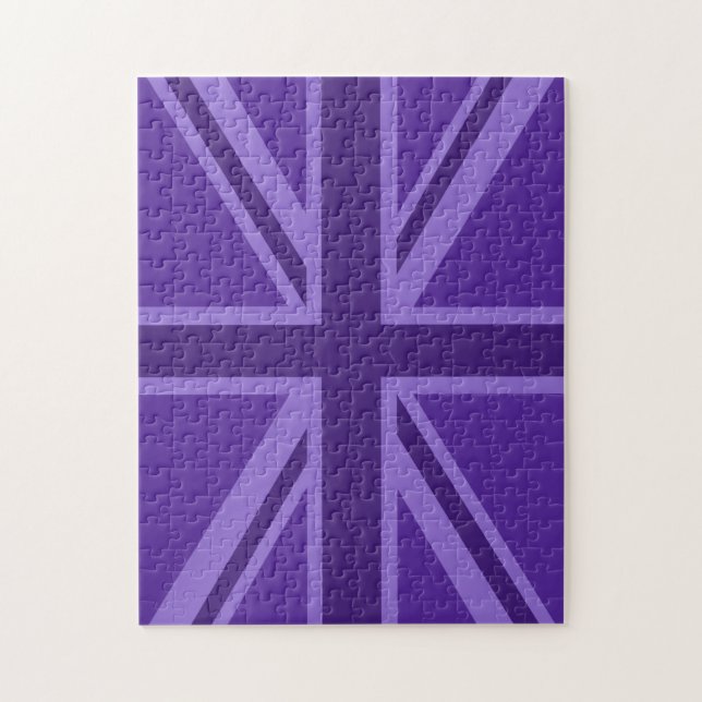 Purple Accent Union Jack Decor Jigsaw Puzzle (Vertical)