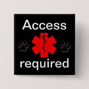 Purple access required medical alert 2 inch square button