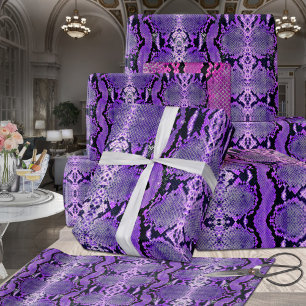 Purple Acid Wash Boa Constrictor Exotic Snakeskin Wrapping Paper