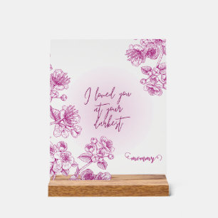 purple acrylic gift sign