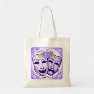 Purple Actor Masks Tote Bag