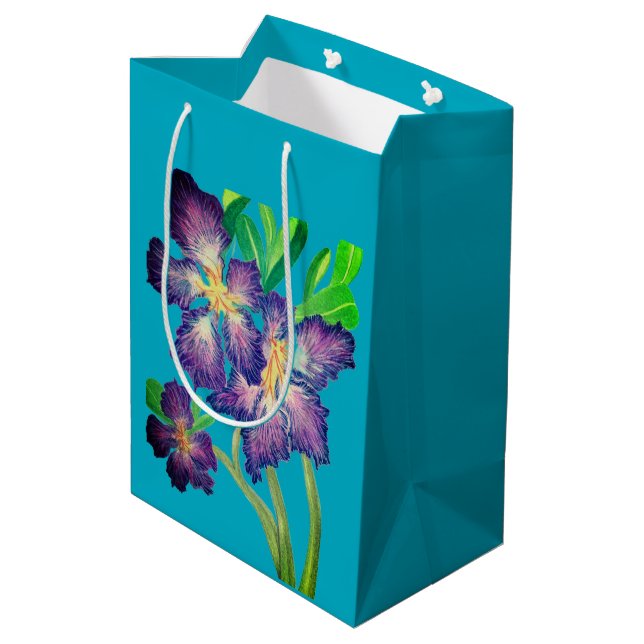Purple Adenium Medium Gift Bag (Back Angled)