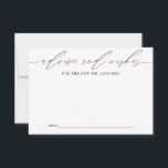 Purple Advice for Newlyweds Keepsake Card<br><div class="desc">These beautifully designed cards offer a unique way for wedding guests to share their heartfelt advice and wishes with the bride and groom. Ideal for adding a personal touch to your special day, these cards ensure cherished keepsakes for the happy couple. Perfect for wedding receptions, bridal showers, and engagement parties....</div>