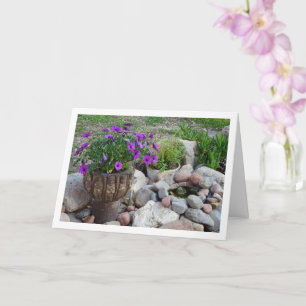 Purple African Daisies Portrait Card