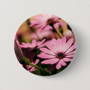 Purple African Daisy 2 Inch Round Button