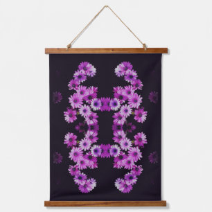 Purple African Daisy Flowers Abstract   Hanging Tapestry