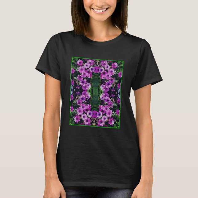 Purple African Daisy Flowers Abstract   T-Shirt (Front)