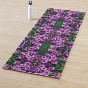 Purple African Daisy Flowers Abstract   Yoga Mat